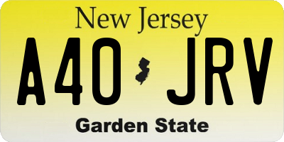 NJ license plate A40JRV