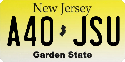 NJ license plate A40JSU