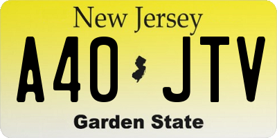 NJ license plate A40JTV