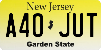 NJ license plate A40JUT