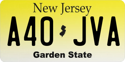 NJ license plate A40JVA