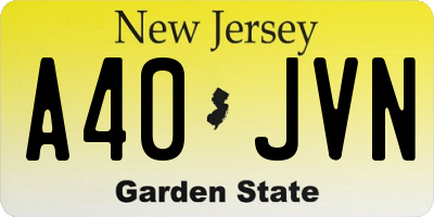 NJ license plate A40JVN