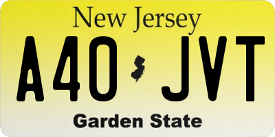 NJ license plate A40JVT