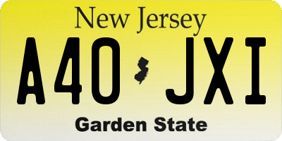 NJ license plate A40JXI