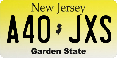 NJ license plate A40JXS