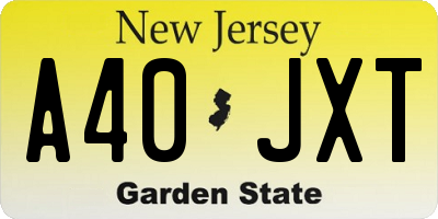 NJ license plate A40JXT