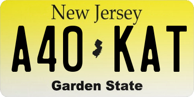 NJ license plate A40KAT