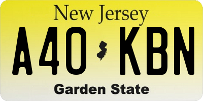 NJ license plate A40KBN