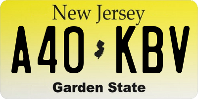 NJ license plate A40KBV