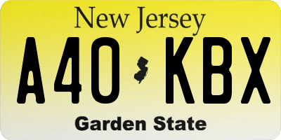 NJ license plate A40KBX
