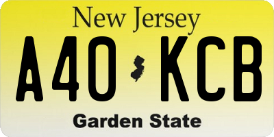NJ license plate A40KCB