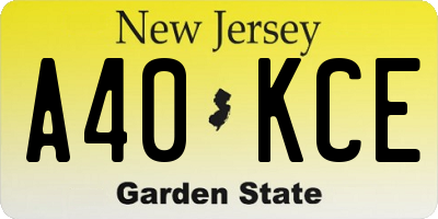 NJ license plate A40KCE