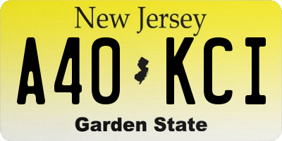 NJ license plate A40KCI