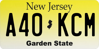 NJ license plate A40KCM