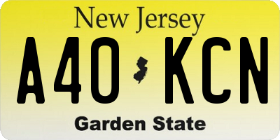 NJ license plate A40KCN