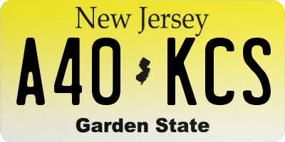 NJ license plate A40KCS