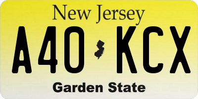 NJ license plate A40KCX