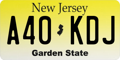 NJ license plate A40KDJ