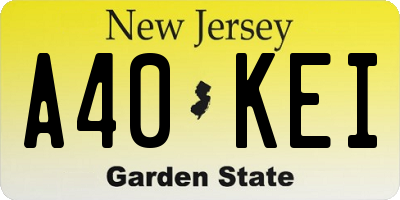 NJ license plate A40KEI