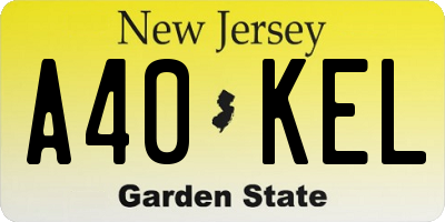 NJ license plate A40KEL