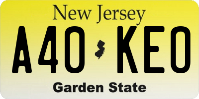 NJ license plate A40KEO