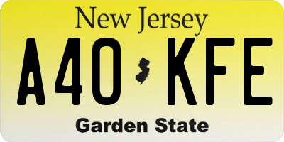 NJ license plate A40KFE