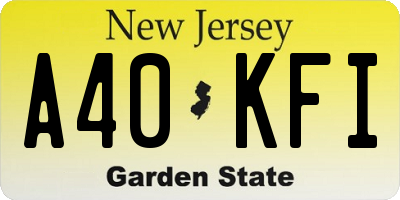NJ license plate A40KFI