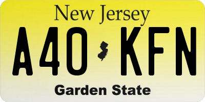 NJ license plate A40KFN
