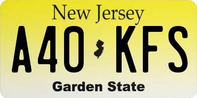 NJ license plate A40KFS