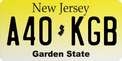 NJ license plate A40KGB