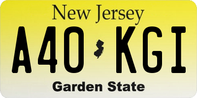 NJ license plate A40KGI