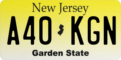 NJ license plate A40KGN