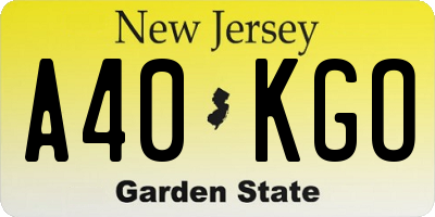 NJ license plate A40KGO