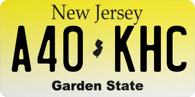 NJ license plate A40KHC