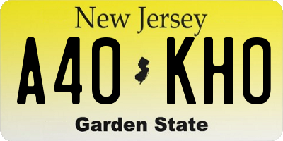 NJ license plate A40KHO