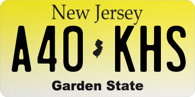 NJ license plate A40KHS