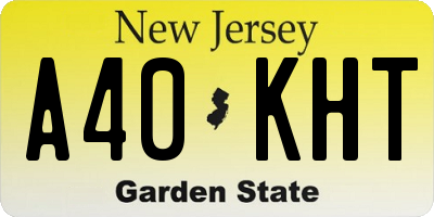 NJ license plate A40KHT