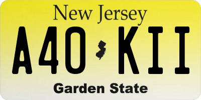 NJ license plate A40KII