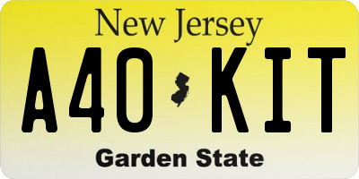 NJ license plate A40KIT