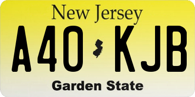 NJ license plate A40KJB