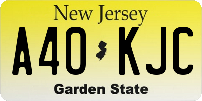 NJ license plate A40KJC