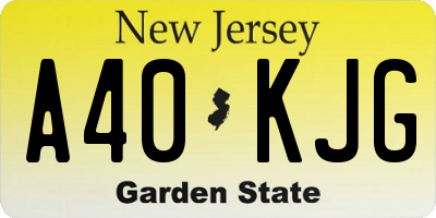 NJ license plate A40KJG
