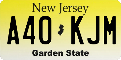 NJ license plate A40KJM