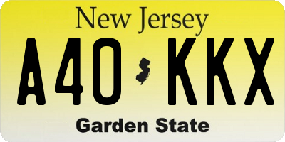 NJ license plate A40KKX