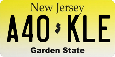 NJ license plate A40KLE