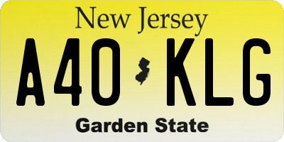 NJ license plate A40KLG
