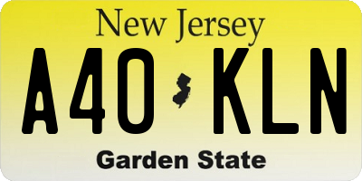 NJ license plate A40KLN