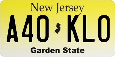 NJ license plate A40KLO