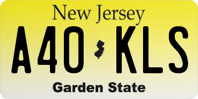 NJ license plate A40KLS