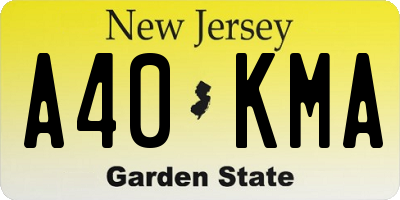 NJ license plate A40KMA
